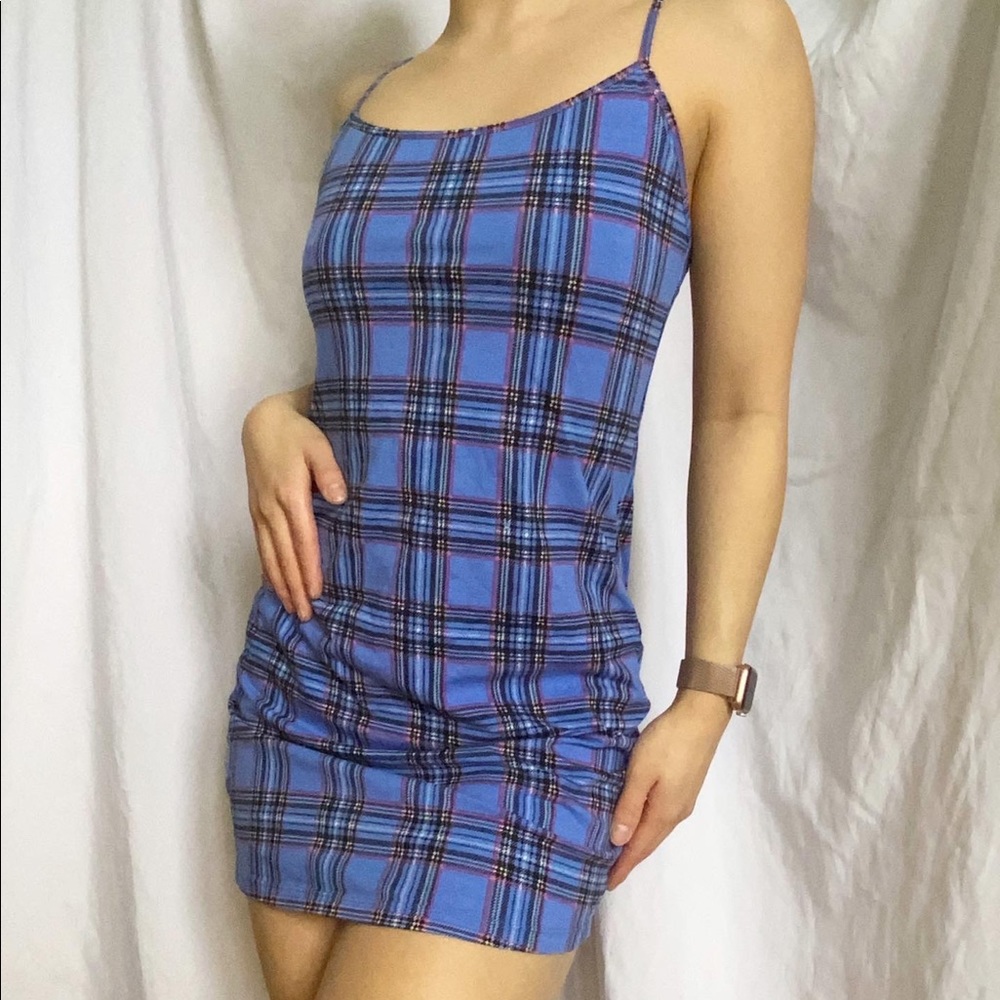 motelrocks piper mini dress in 90s check